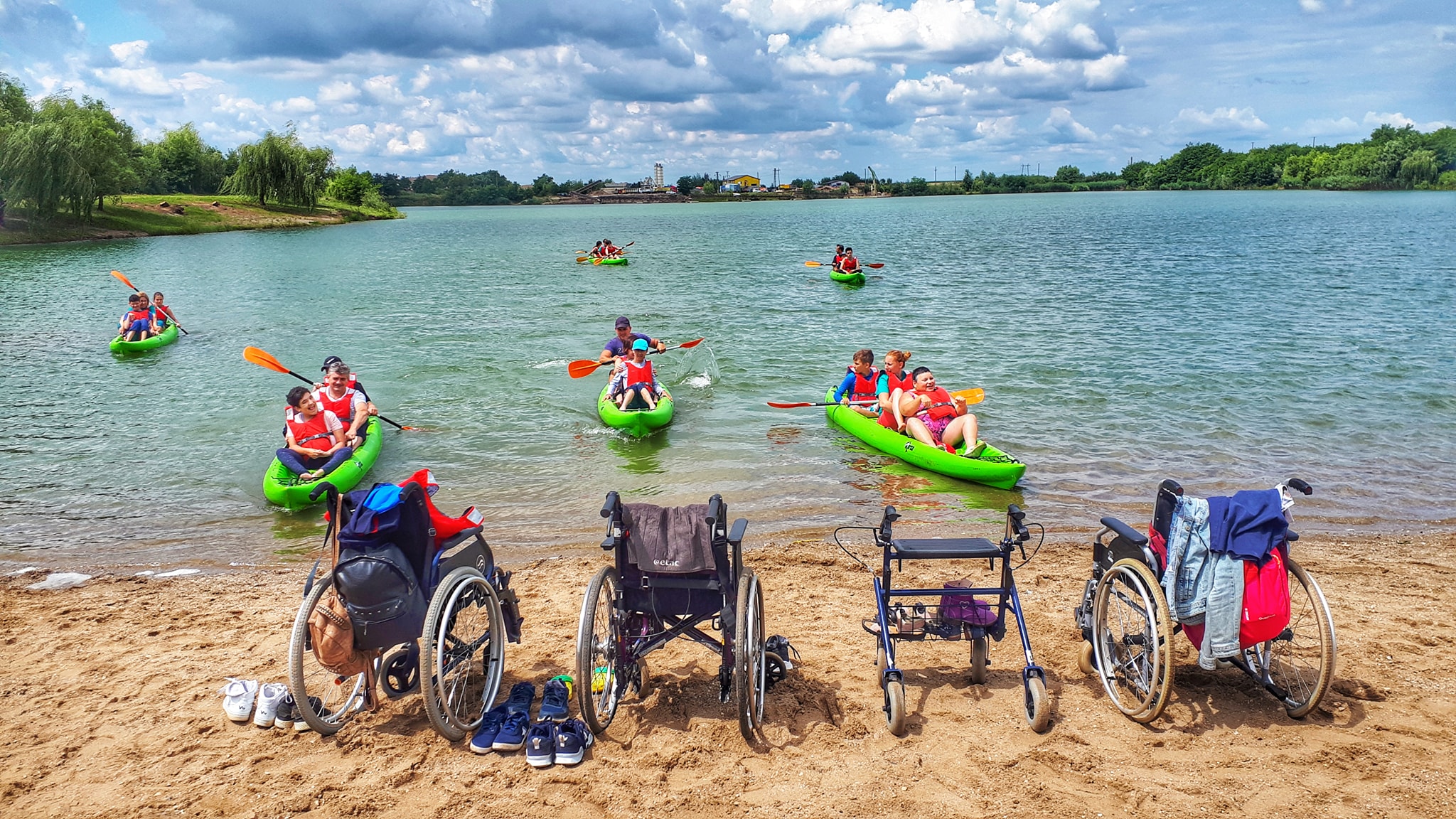 Wheelchairs on the beach
