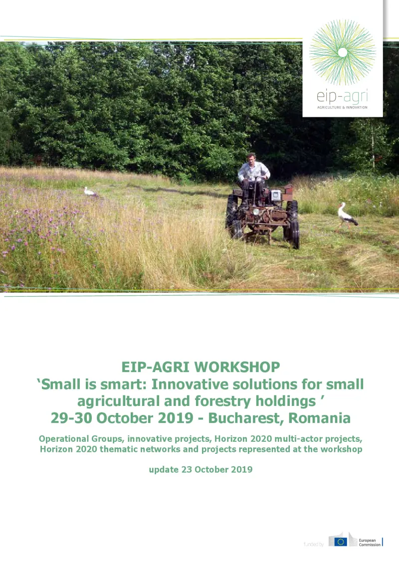 Operational Groups and innovative projects represented at the EIP-AGRI workshop 'Small is smart'
