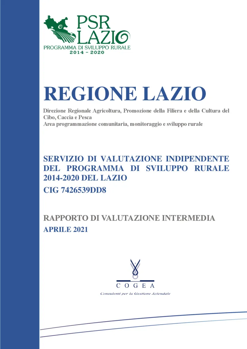 Independent Evaluation Service of the Rural Development Programme 2014-2020 of Lazio