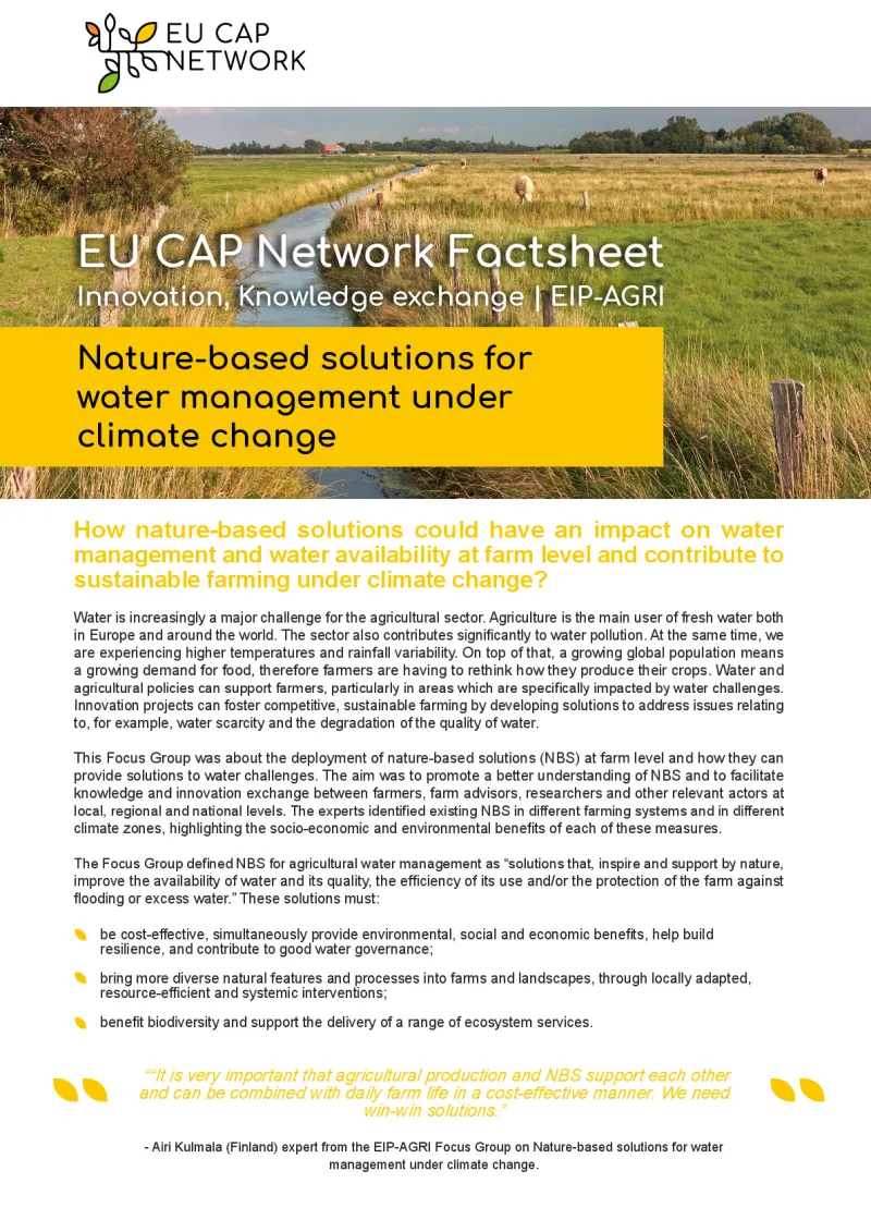 Nature-Based Solutions for water management under climate change English