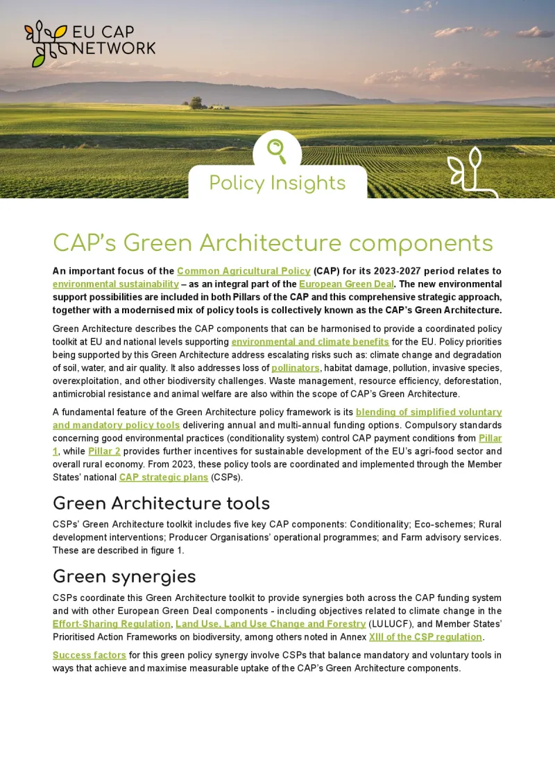 Policy Insights - CAP Green Architecture Components