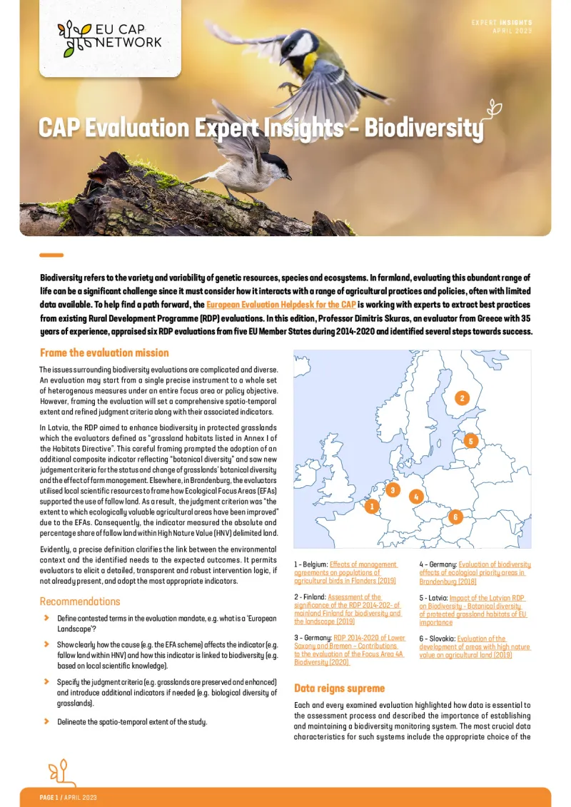 CAP Evaluation Expert Insights – Biodiversity