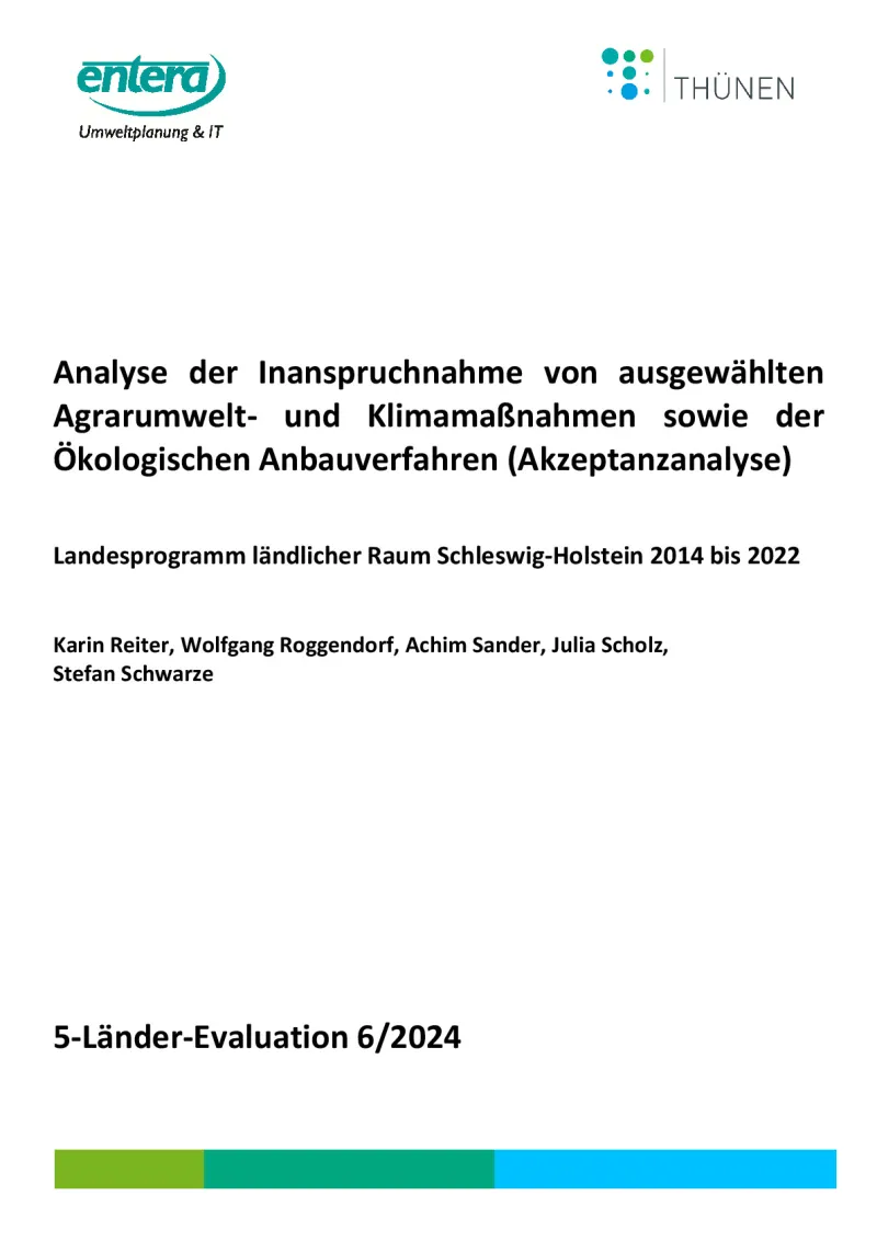 Analysis of the use of selected agri environmental and climate measures and organic farming methods