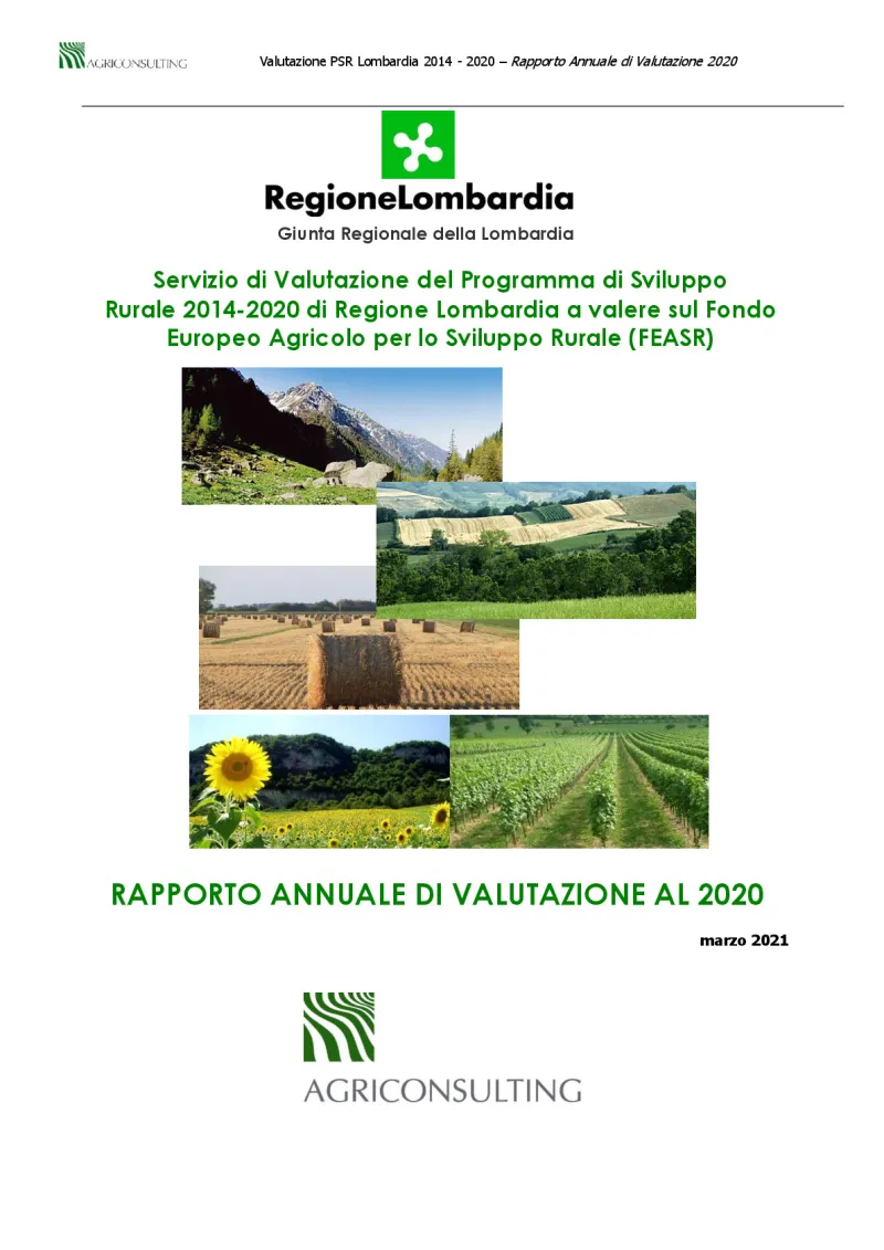 Annual Evaluation Report 2020 Lombardia region RDP