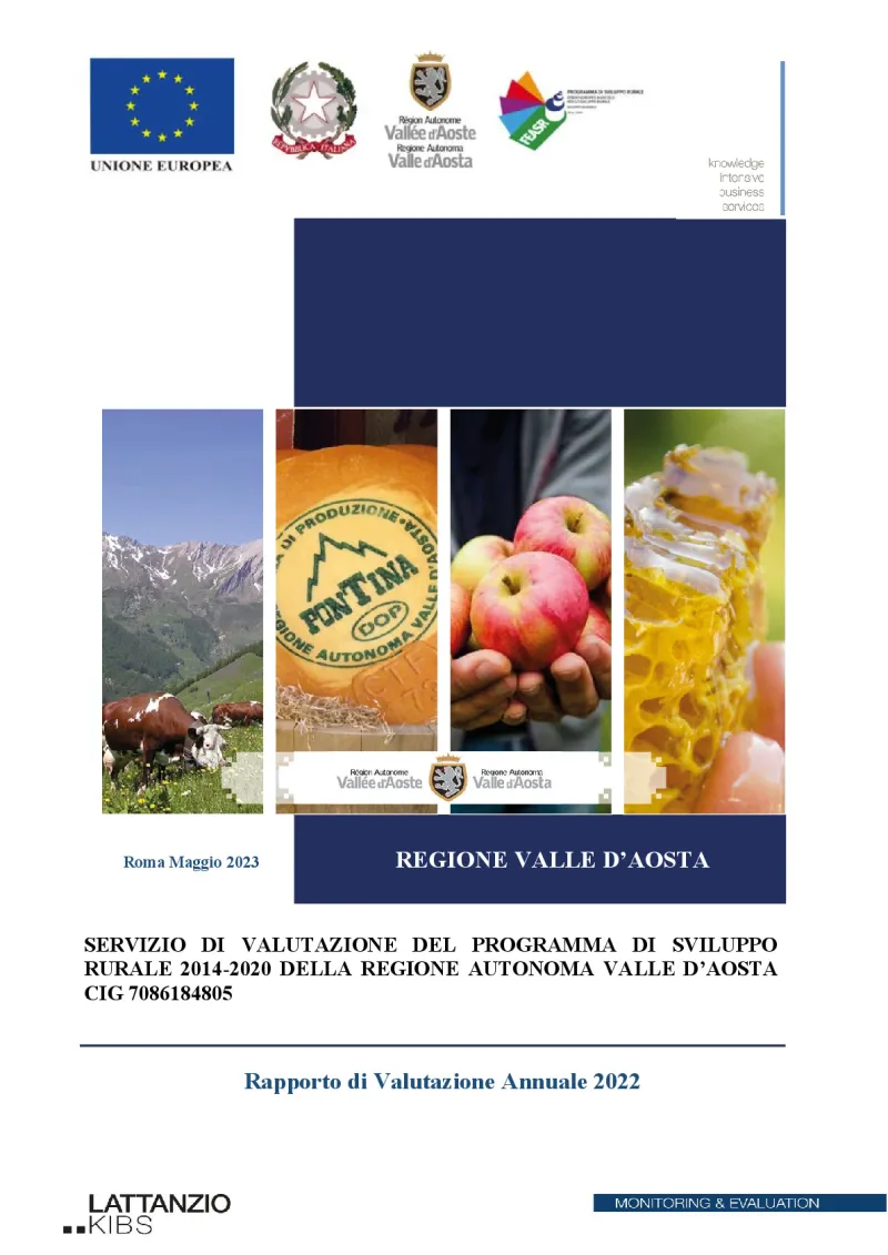 Annual evaluation report of Aosta Valley's Rural Development Programme
