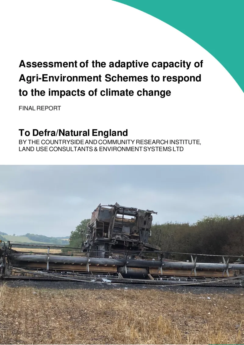 Assessment of the adaptive capacity of Agri-Environment Schemes to respond to the impacts of climate change