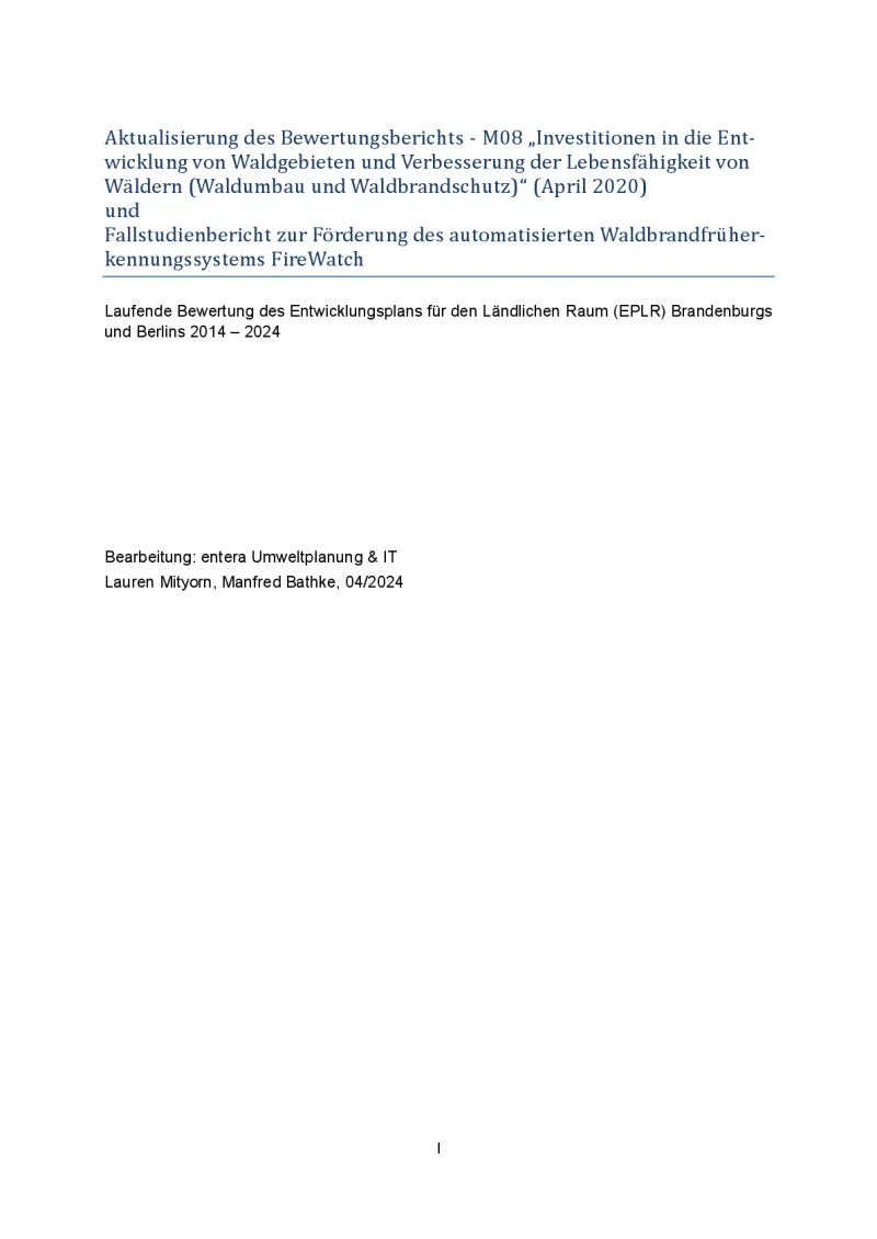 Case study report on the promotion of the FireWatch automated forest fire detection system