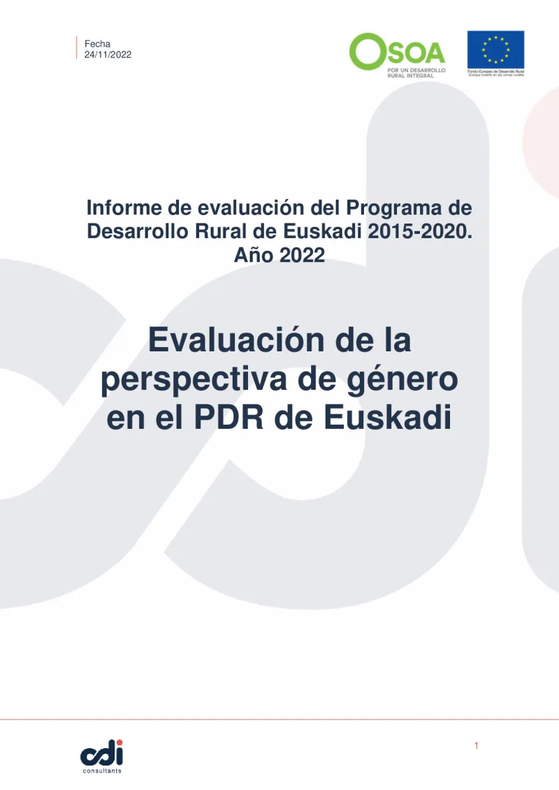 Evaluation of the gender perspective in the Basque Country