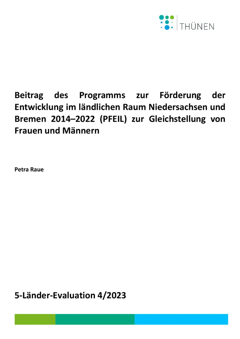 Contribution of the 2014-2022 RDP in Lower Saxony and Bremen on gender equality
