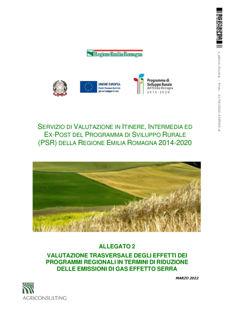 Cross-cutting assessment of the effects of regional programmes in reducing greenhouse gas emissions