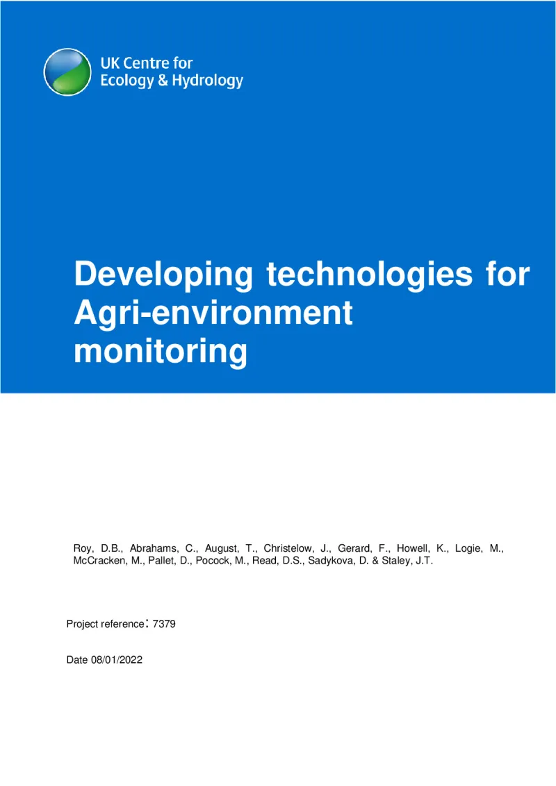 Developing technologies for Agri-environment monitoring