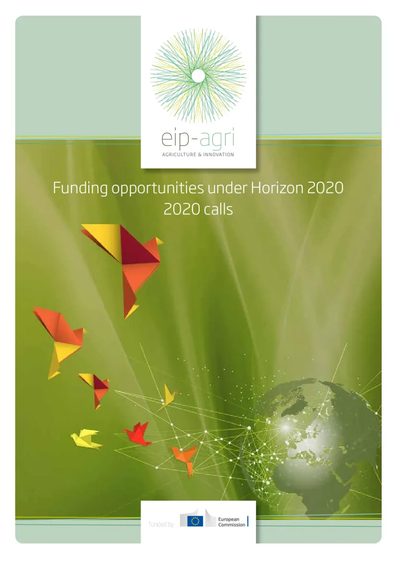 EIP-AGRI Brochure Funding opportunities under Horizon 2020 - calls 2020: English version