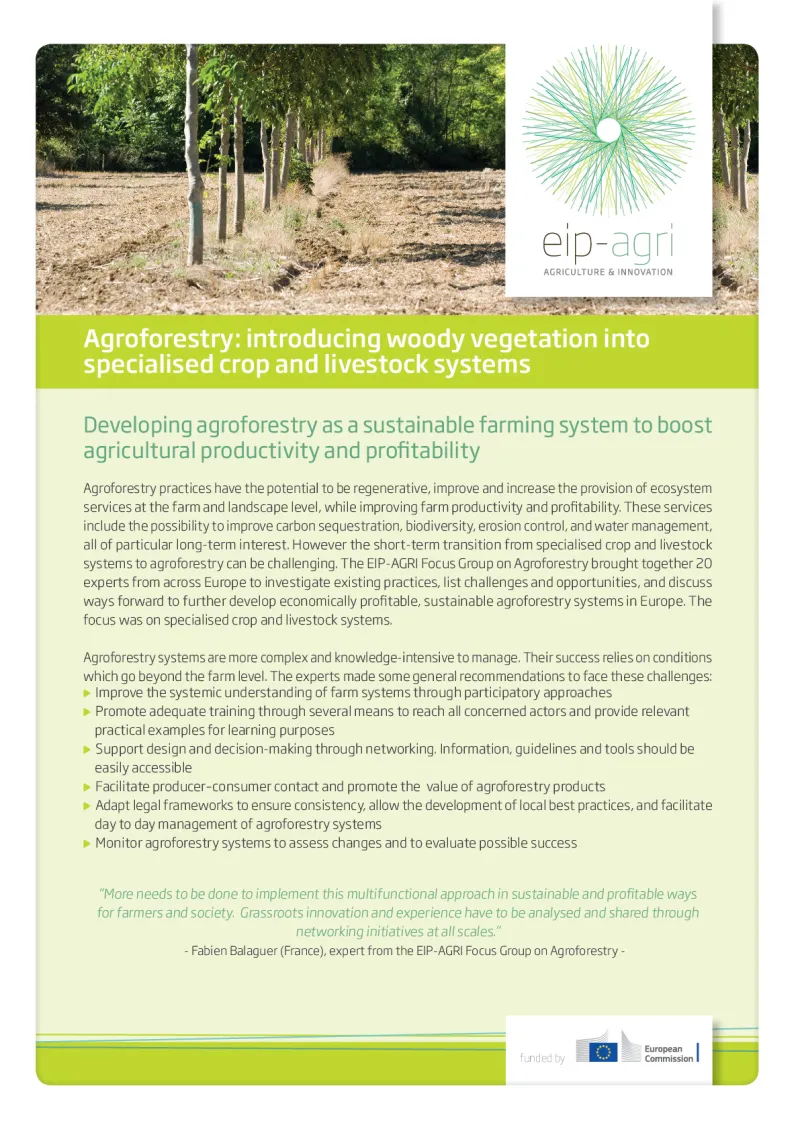 EIP-AGRI Factsheet on Agroforestry: English version