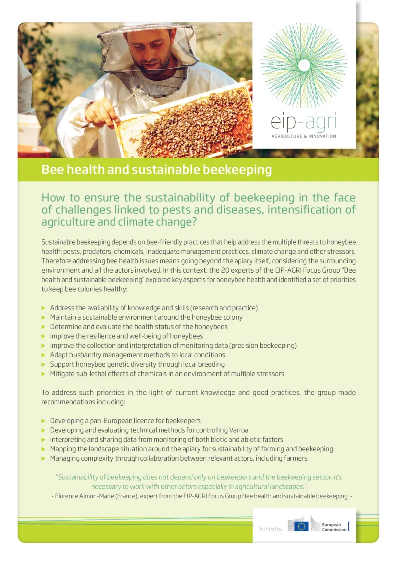 EIP-AGRI Factsheet Bee health and sustainable beekeeping: English version