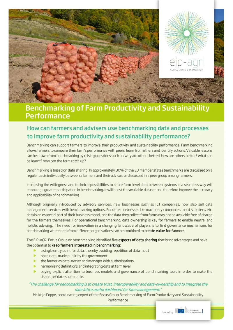 EIP-AGRI Factsheet Benchmarking farm performance: English version