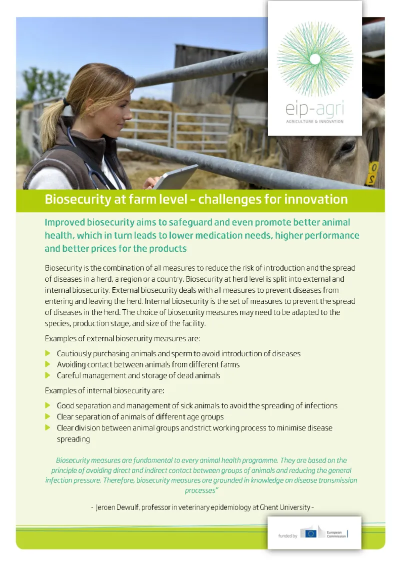 EIP-AGRI Factsheet biosecurity: English version