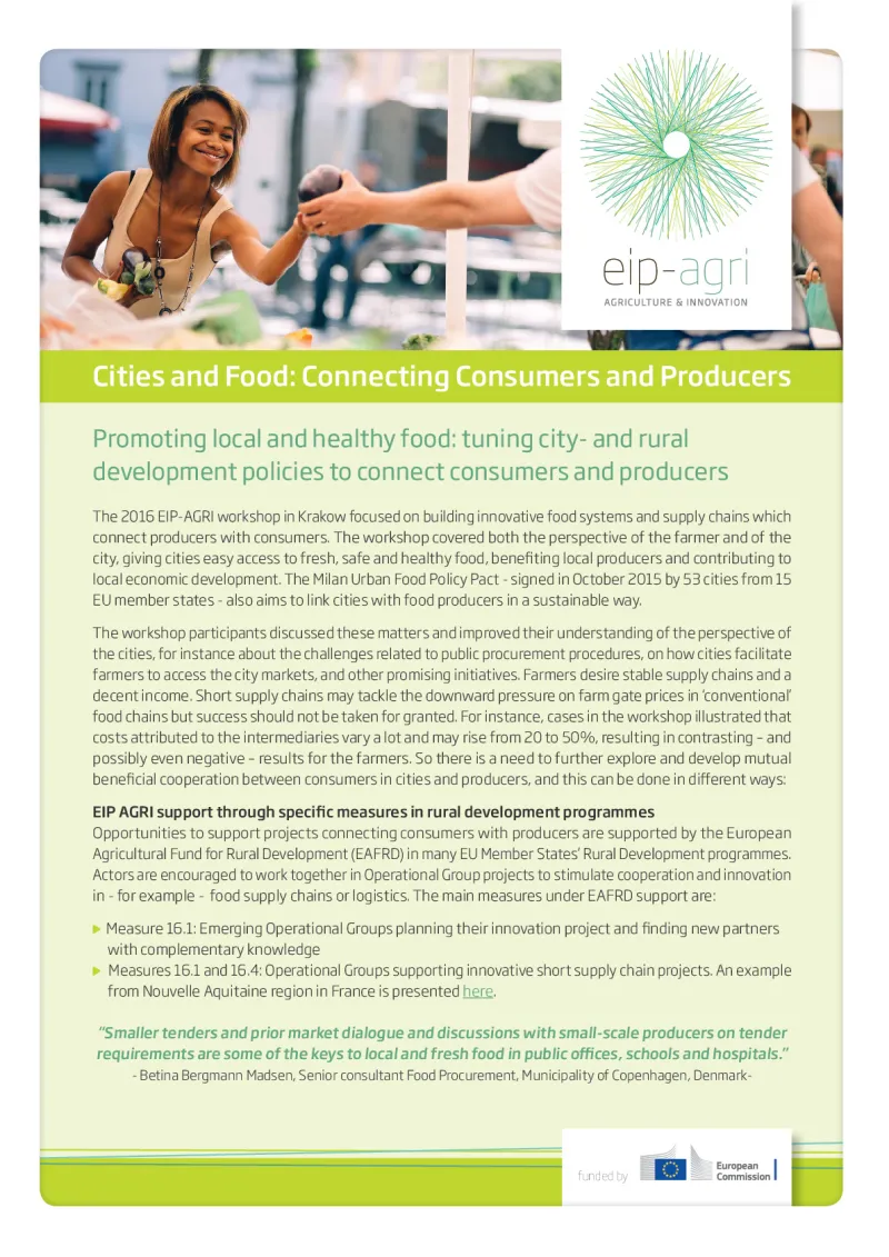 EIP-AGRI Factsheet Cities and Food: English version