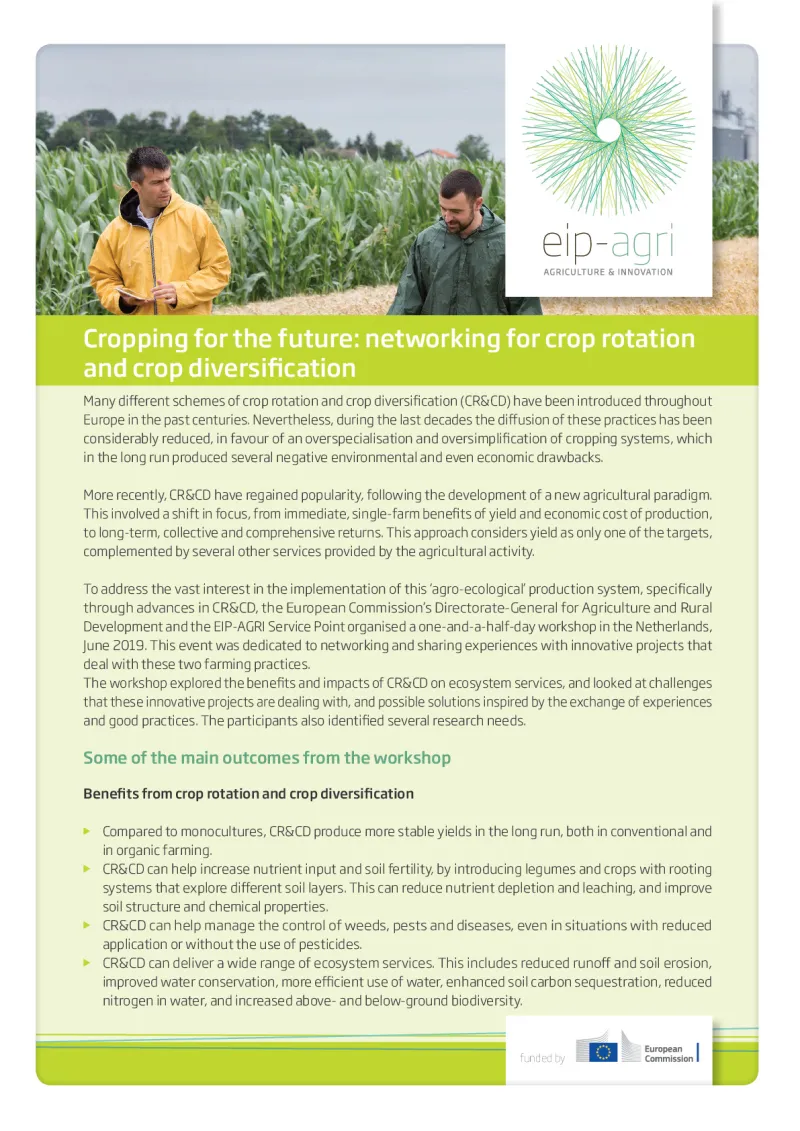 EIP-AGRI Factsheet Cropping for the future: English version