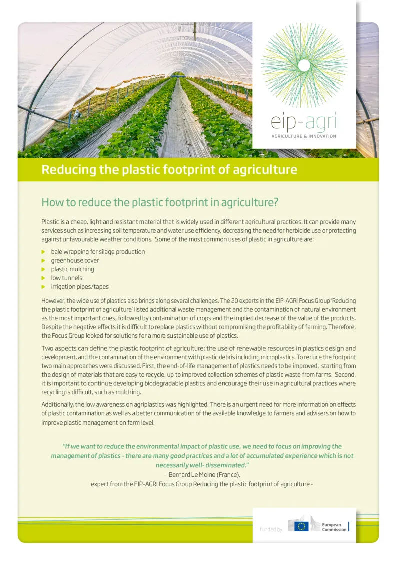 EIP-AGRI Factsheet Plastic footprint: English version
