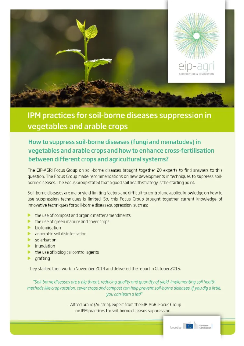 EIP-AGRI Factsheet on soil-borne diseases: English version
