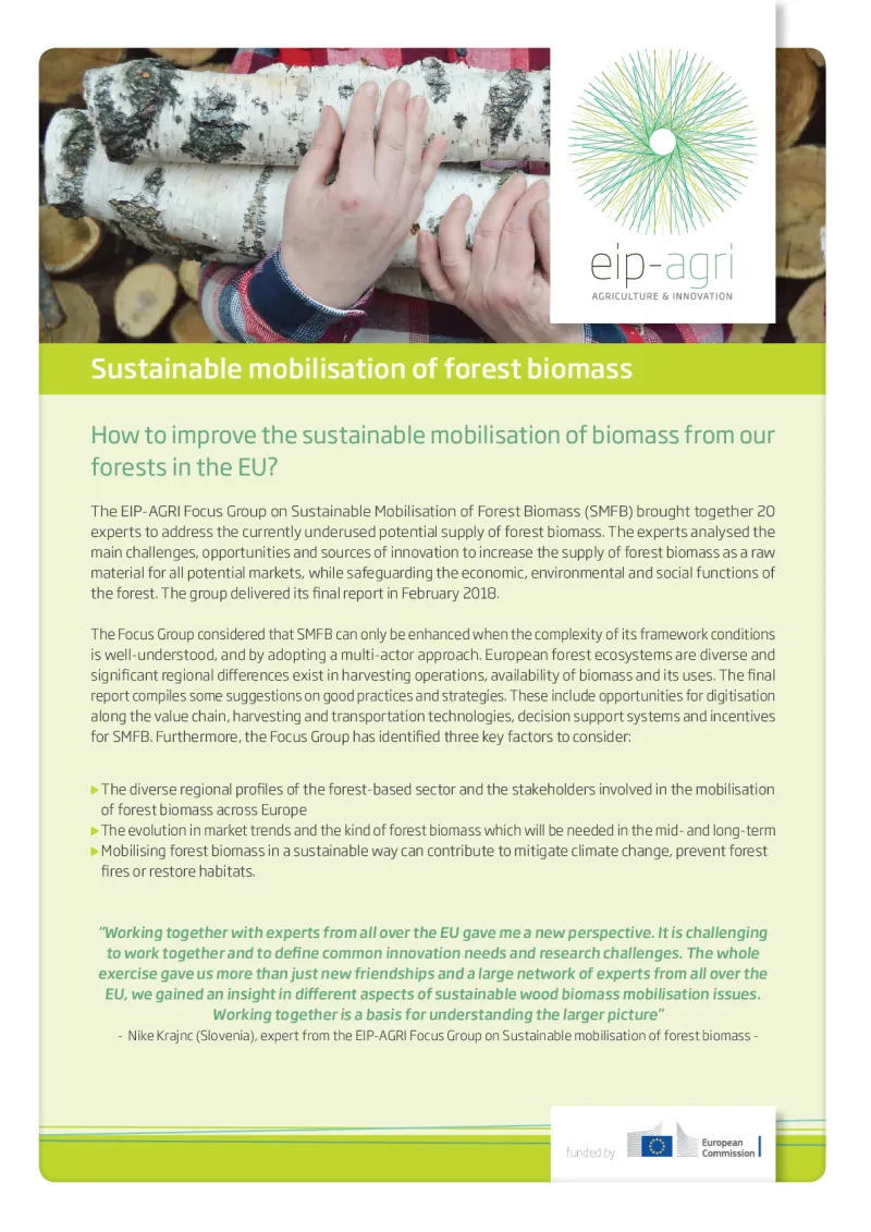 EIP-AGRI Factsheet Forest biomass: English version