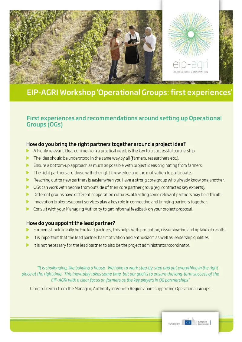 EIP-AGRI Factsheet Operational Groups: English version