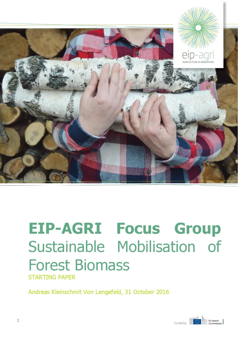 EIP-AGRI Focus Group on Forest biomass: Starting paper
