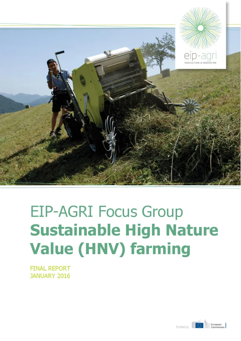 EIP-AGRI Focus Group on High Nature Value: Final Report (English version)