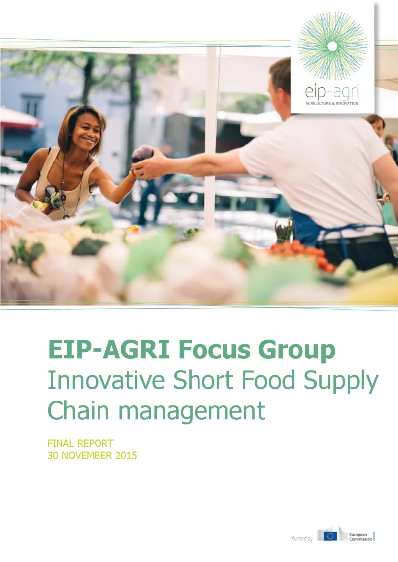 EIP-AGRI Focus Group on Innovative Food Supply Chain Management: Final report (English version)