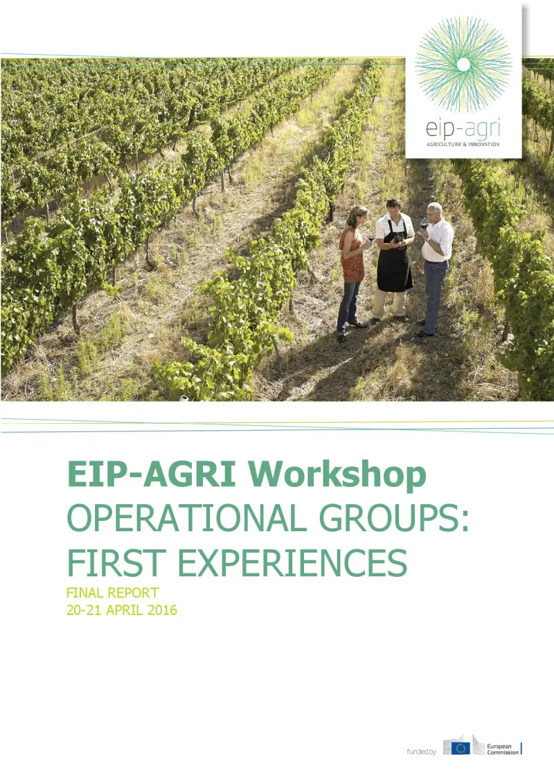 EIP-AGRI Workshop 'Operational Groups: First experiences: Final report (English version)