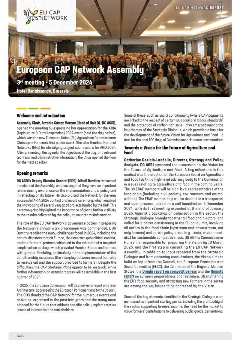 Event Report - European CAP Network Assembly