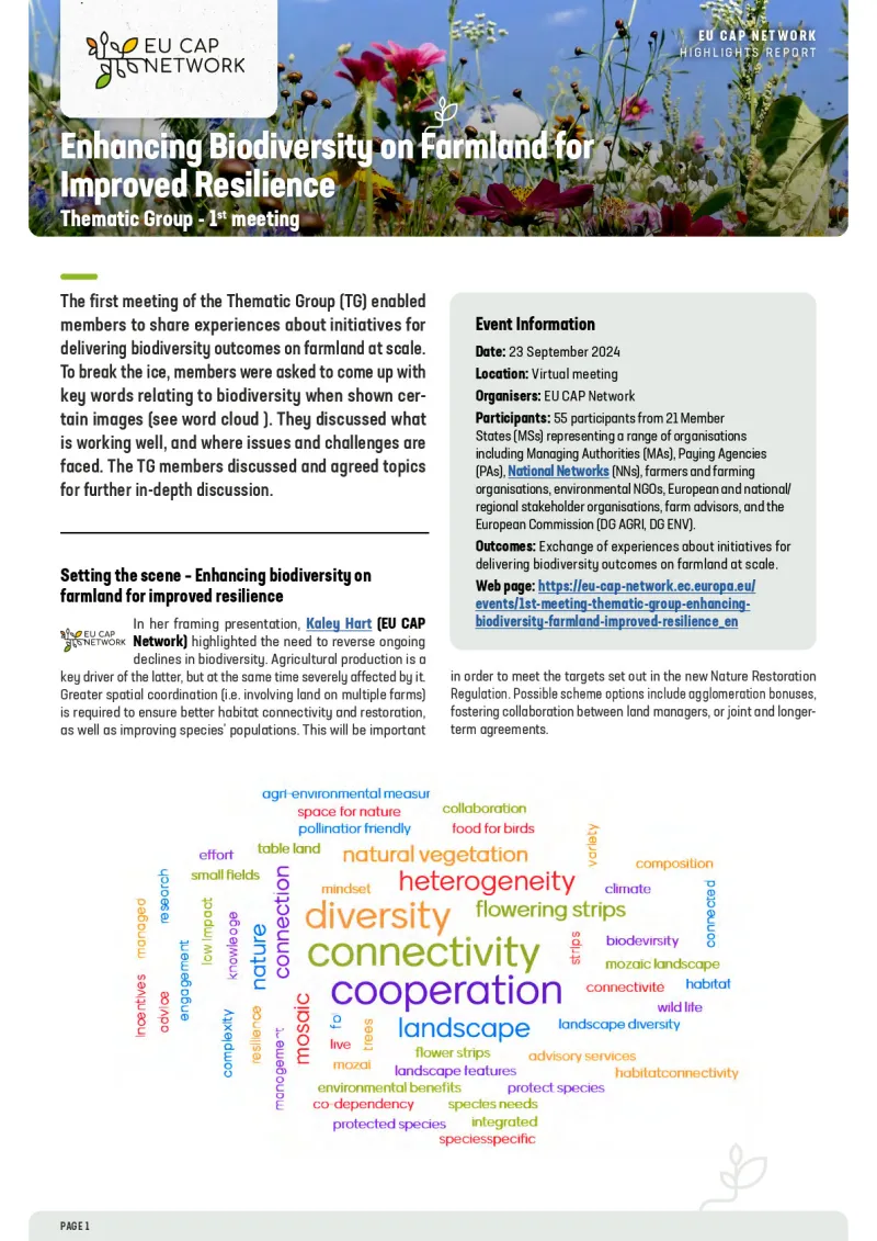 Enhancing Biodiversity on Farmland for Improved Resilience