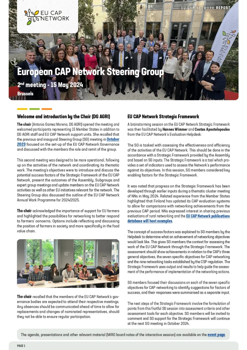 Report - European CAP Network Steering Group - 2nd meeting - 15 May 2024