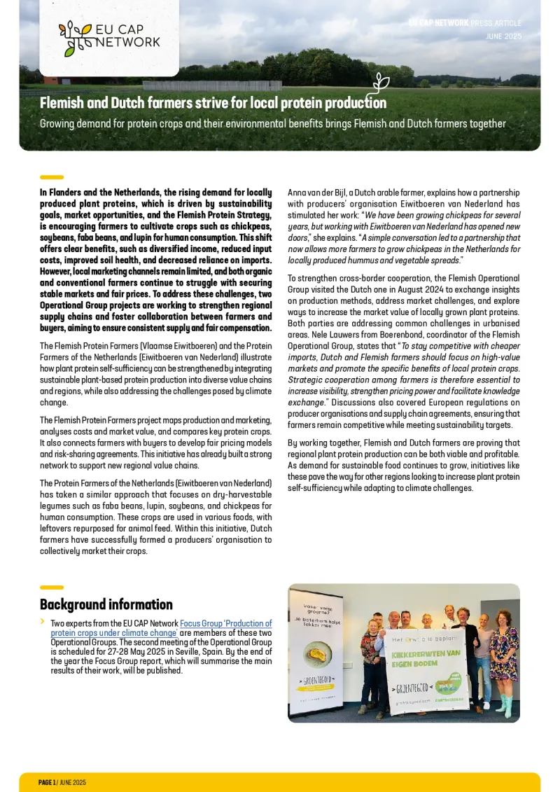 Press Article - Flemish and Dutch farmers strive for local protein production