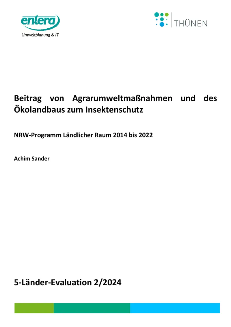 Contribution of agri-environmental measures and organic farming to insect protection