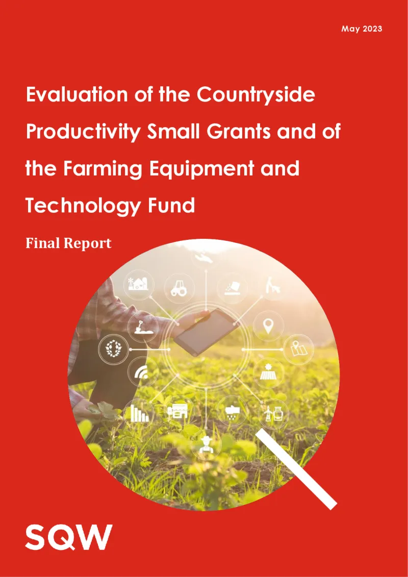 Evaluation of the Countryside PSG and of the Farming Equipment