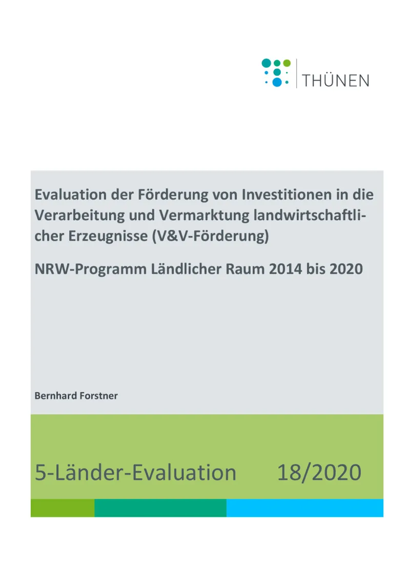 Evaluation of the promotion of investments in the processing and marketing of agricultural products