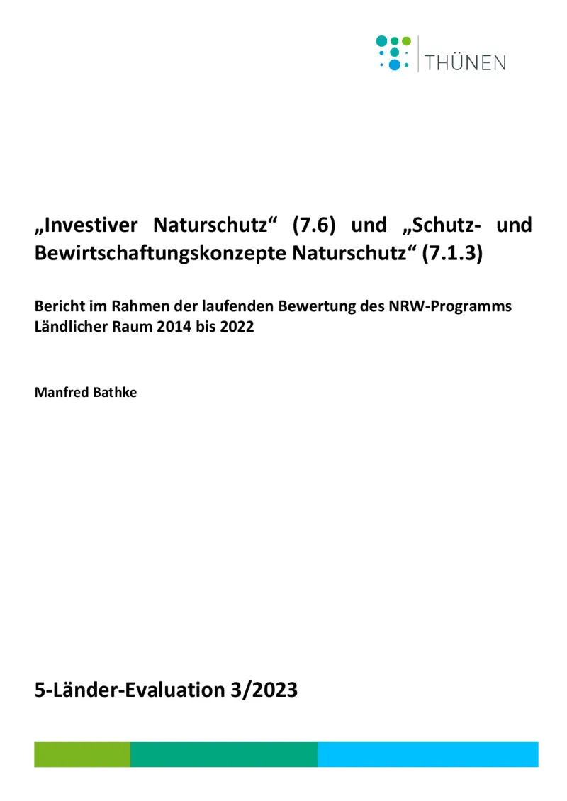Evaluation of investments in protection and management of nature conservation
