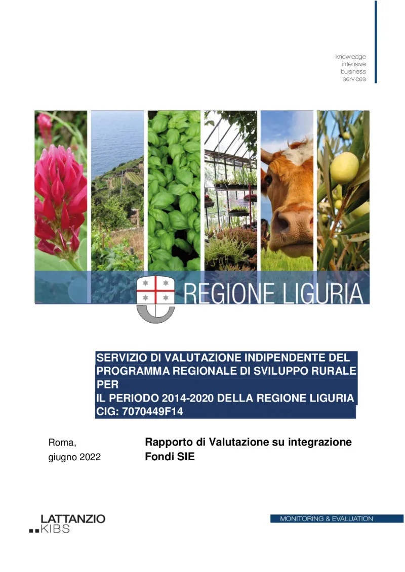 Evaluation report on the integration of ESI funds for the Liguria region
