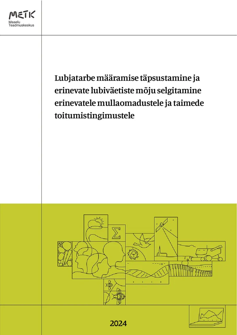 Identification of the lime consumption needs and impact of different lime fertilisers