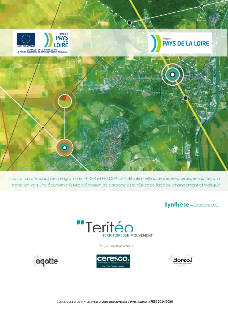 Impact evaluation of the ERDF and EAFRD programmes on the efficient use of resources, support for the transition to a low-carbon economy, and resilience to climate change