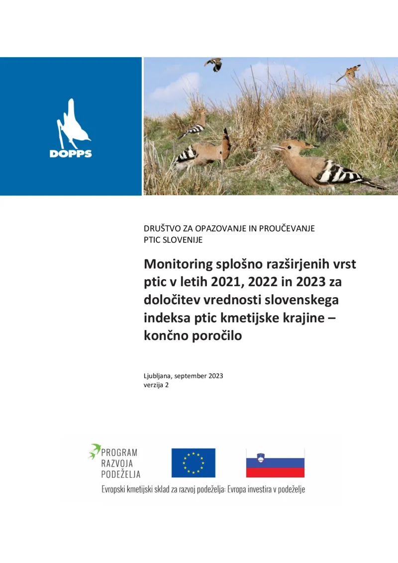 Monitoring Slovenian Farmland Bird Index