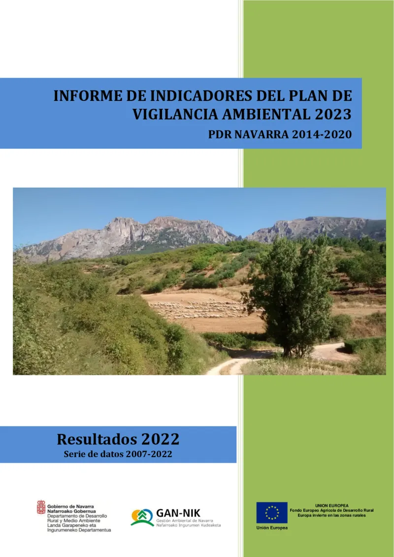 Navarre RDP Report on indicators of the 2023 environmental monitoring plan