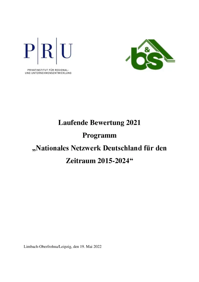 Ongoing evaluation 2021 programme