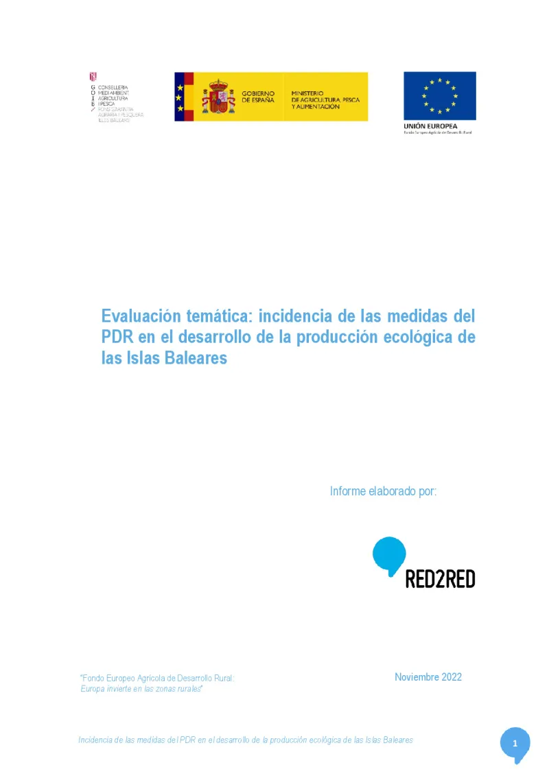 Impact of RDP measures on the development of organic production in the Balearic Islands