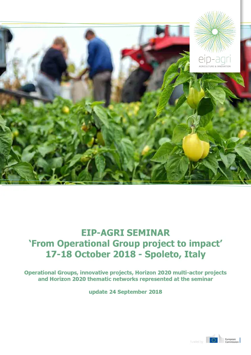 Operational Groups and innovative projects represented at the seminar 'EIP-AGRI: From OG to impact'