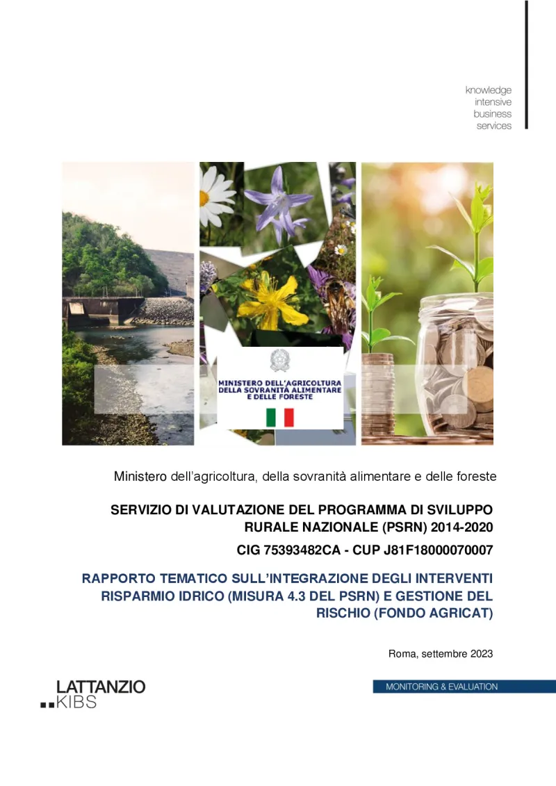 Thematic report on the integration of water saving interventions and risk management