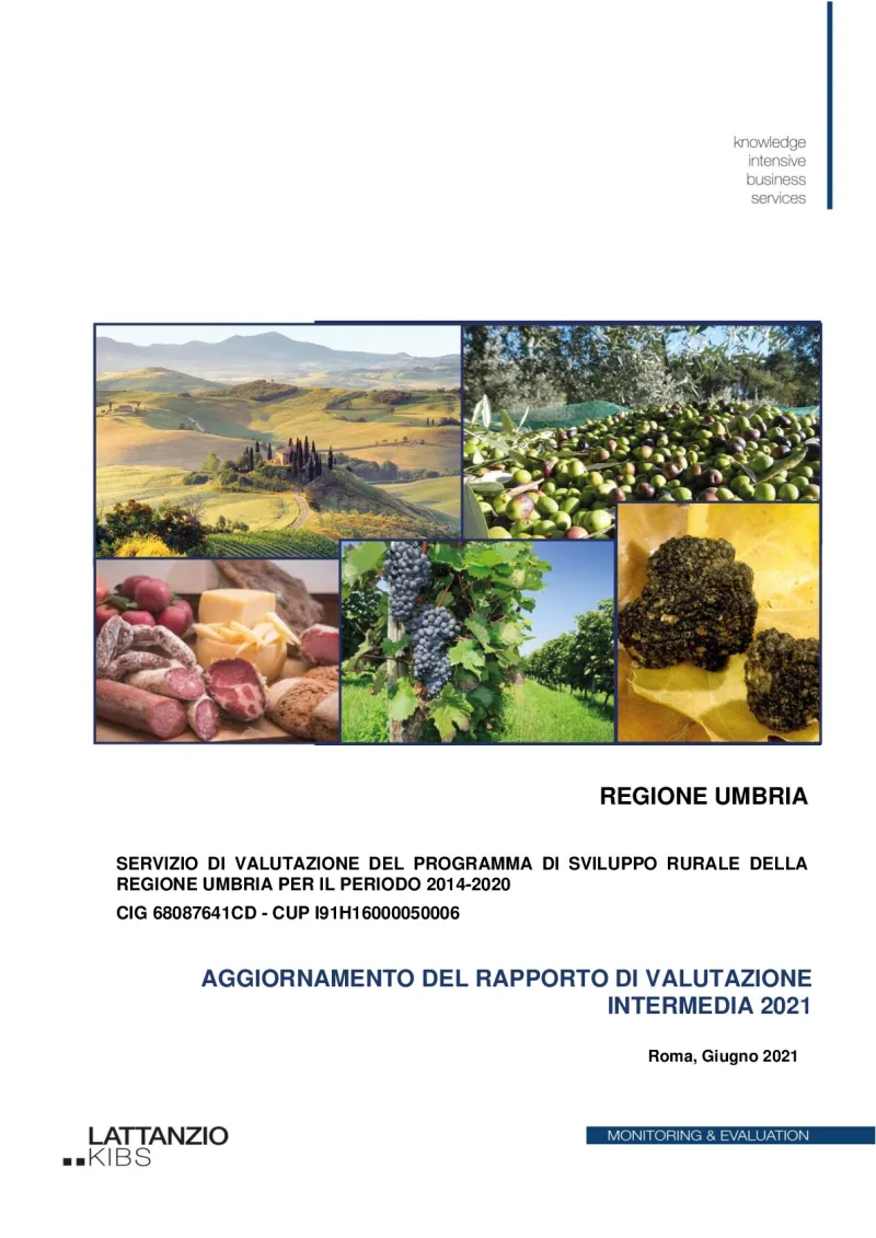 Evaluation service of the rural development programme of the Umbria region for the 2014-2020 period