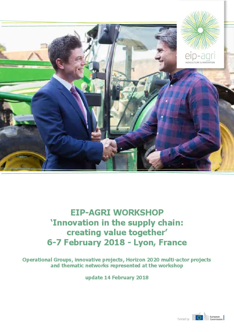 Operational Groups represented at the EIP-AGRI Workshop 'Innovation in the supply chain' 