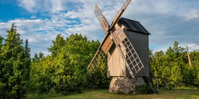 Windmill on the island Muhu in the Baltic Sea